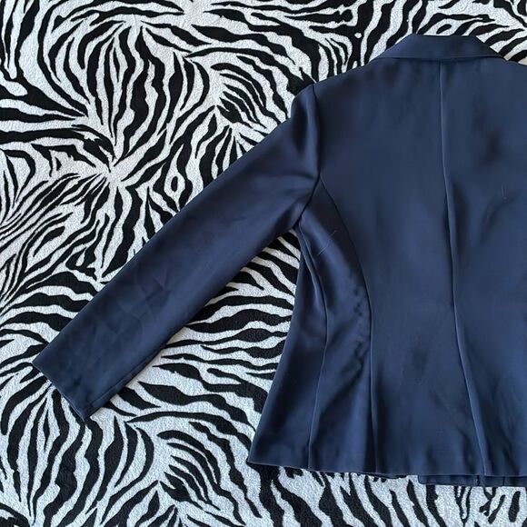Vintage Karin Morgan two button up polyester women blue blazer jacket size 9/10 - Picture 10 of 15